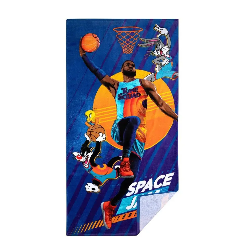 Space jam kids super soft cotton beach and bath towel 28”x58”